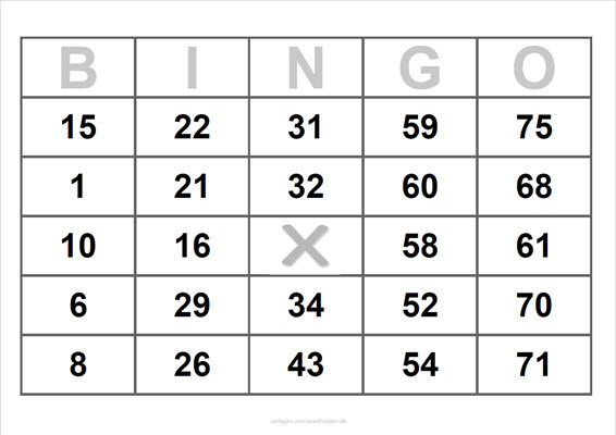 Bingo Schein Generator Vorlagen Zum Ausdrucken